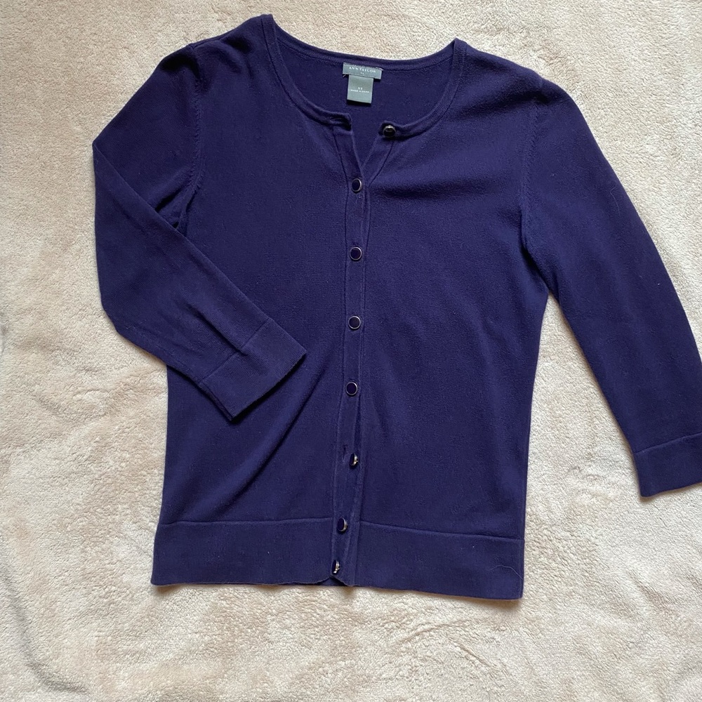 Deep Purple Ann Taylor Cardigan